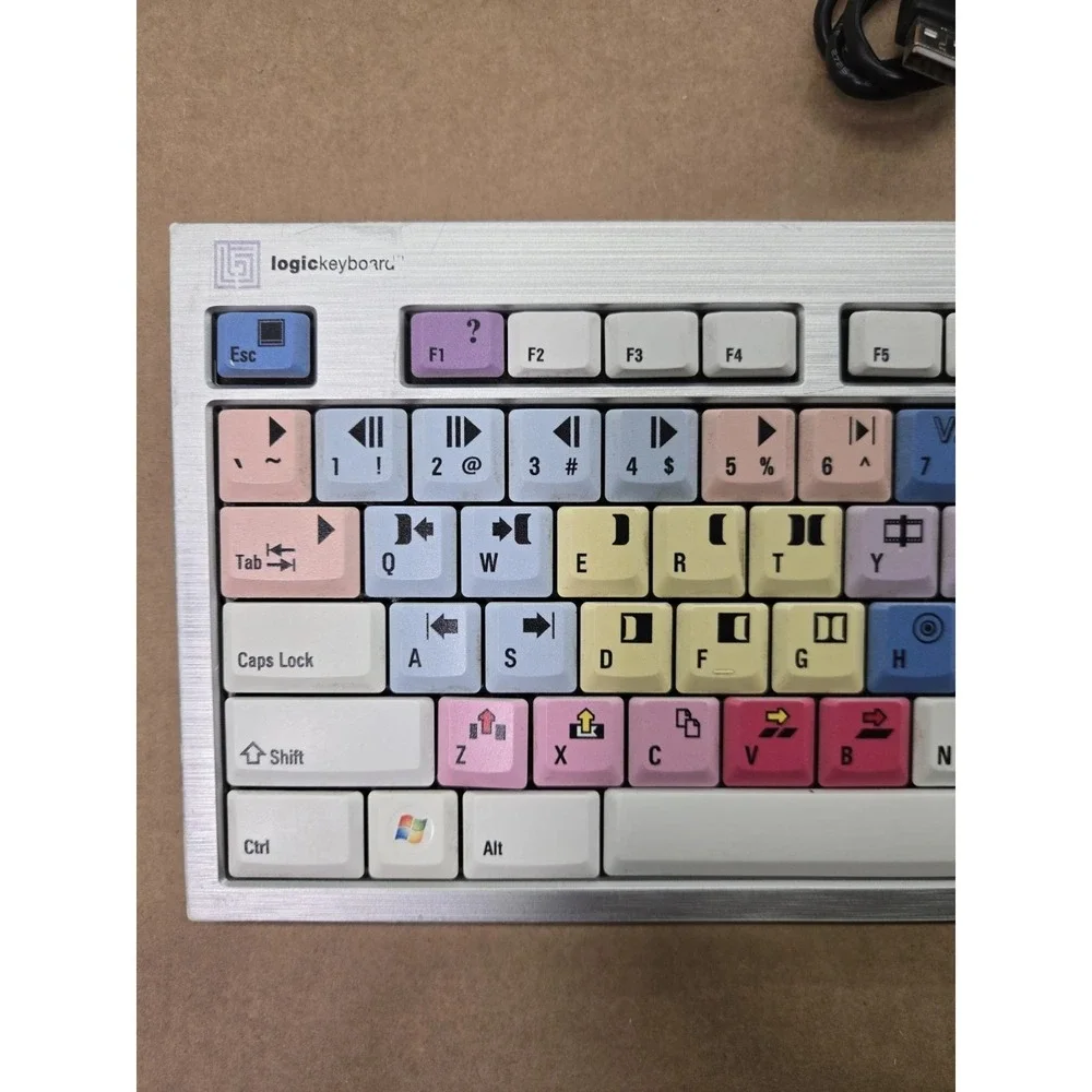 Logic Keyboard LXH-JME7596H Media Editor Keyboard With Missing Right Tilt Leg